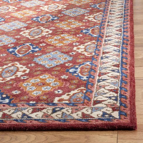 SAFAVIEH Antiquity Collection 2'3" x 8' Red/Blue AT509Q Handmade Traditional Oriental Premium Wool Runner Rug in Kuwait