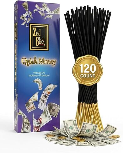 Quick Money Incense Sticks – 120 Count | Prosperity-Themed Aromatic Incense for Meditation & Spiritual Practices | Zed Black in Saudi Arabia