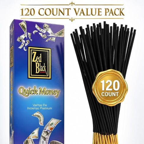 Quick Money Incense Sticks – 120 Count | Prosperity-Themed Aromatic Incense for Meditation & Spiritual Practices | Zed Black in Saudi Arabia