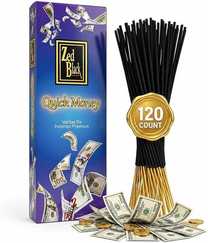 Quick Money Incense Sticks – 120 Count | Prosperity-Themed Aromatic Incense for Meditation & Spiritual Practices | Zed Black in Saudi Arabia