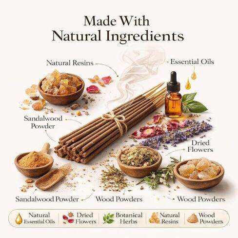 Incense Sticks Variety Pack, 150 Count – Nag Champa, Sandalwood, Lavender, Rose, Oud, Dragon Blood, Jasmine, Pineapple, Floral Harmony & Fruity Burst | 10 Scents × 15 Sticks | Natural Incense Set in Saudi Arabia