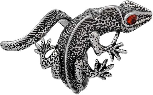 Thai Silver Animal Lizard Adjustable Rings For Women Men,Retro Silver Weird Gecko Open Band Knuckle Cocktail Ring Jewelry Gifts in Saudi Arabia