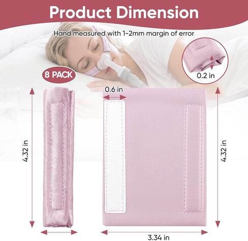 Satin CPAP Mask Strap Covers 8 Pack, Universal Silk CPAP Strap Covers Comfortable CPAP Strap Cushion Pads for Strap Headgear Face Protector, Washable and Reusable for Reducing Red Marks Pink in Kuwait
