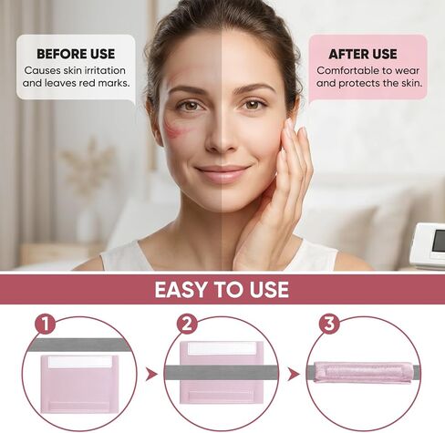 Satin CPAP Mask Strap Covers 8 Pack, Universal Silk CPAP Strap Covers Comfortable CPAP Strap Cushion Pads for Strap Headgear Face Protector, Washable and Reusable for Reducing Red Marks Pink in Kuwait