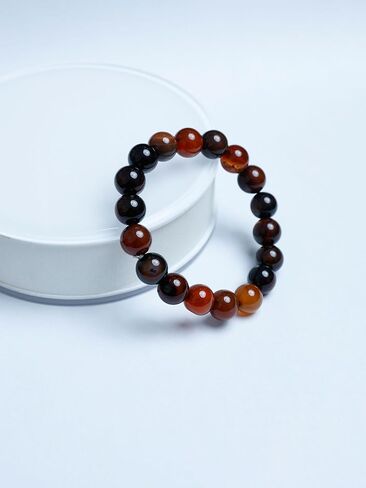 Peacock Agate Bead Bracelet Handmade Multi-Color Agate Stretch Bracelet Natural Gemstone for Women and Men in Kuwait