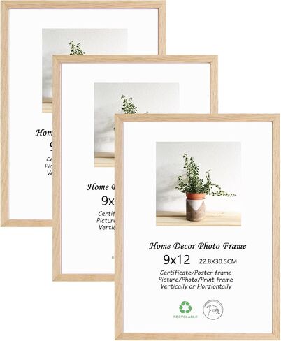 LYYYXGYP 12x16 Picture Frame Set of 3, Natural Solid Oak Wood Frame 12 by 16 Poster Frame with Plexiglass for Wall Hanging in Saudi Arabia