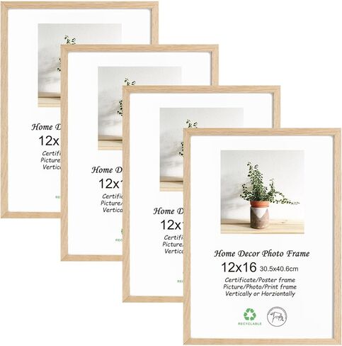 LYYYXGYP 12x16 Picture Frame Set of 3, Natural Solid Oak Wood Frame 12 by 16 Poster Frame with Plexiglass for Wall Hanging in Saudi Arabia