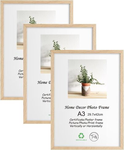 LYYYXGYP 12x16 Picture Frame Set of 3, Natural Solid Oak Wood Frame 12 by 16 Poster Frame with Plexiglass for Wall Hanging in Saudi Arabia