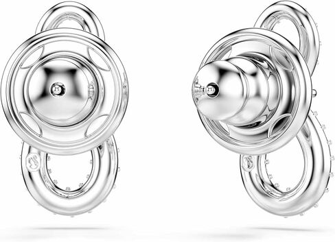 أقراط سواروفسكي Hyperbola، قطع دائري، Pavé، Infinity، بيضاء، مطلية بالروديوم in Kuwait