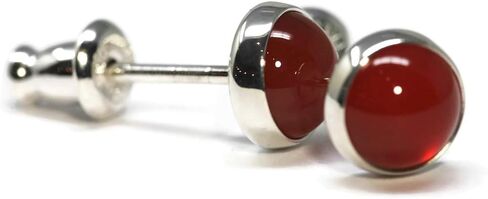 6mm Carnelian Sterling Silver Stud Earrings in Saudi Arabia