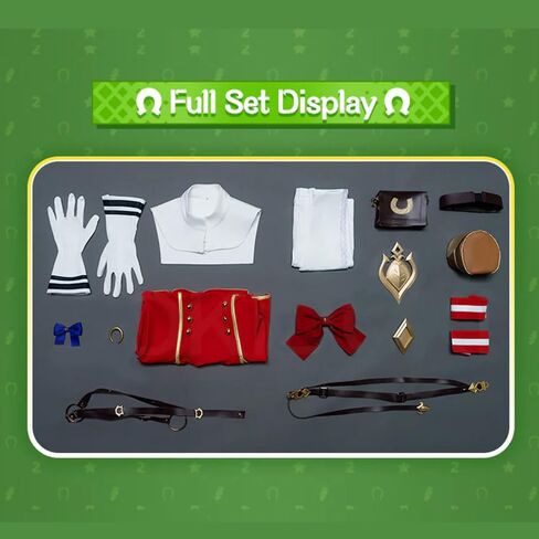 Women Cosplay Red Dress White Trousers Full Set Clothes with Accessories for Anime Game Costumes Halloween Party in Saudi Arabia
