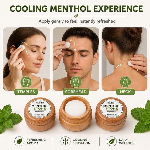 BRANG Menthol Crystals, Spa Menthol Stone, 3 Pack, 0.72 oz (21 g) in Kuwait