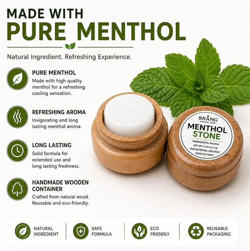BRANG Menthol Crystals, Spa Menthol Stone, 3 Pack, 0.72 oz (21 g) in Kuwait