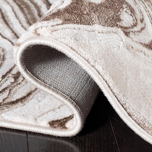 سجادة SAFAVIEH Meadow Collection - 2 × 8 بوصة، بيج وبني، تصميم تجريدي حديث، لا يتساقط ويسهل العناية به، مثالي للمناطق ذات حركة المرور العالية في غرفة المعيشة وغرفة النوم (MDW564B) in Kuwait