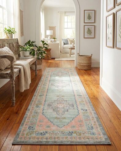 Rugs.com - سجادة Whitney Collection - سجادة وردية سهلة التنظيف بطول 8 أقدام - مثالية للممرات والمطابخ والمداخل in Kuwait