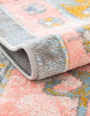 Rugs.com - سجادة Whitney Collection - سجادة وردية سهلة التنظيف بطول 8 أقدام - مثالية للممرات والمطابخ والمداخل in Kuwait