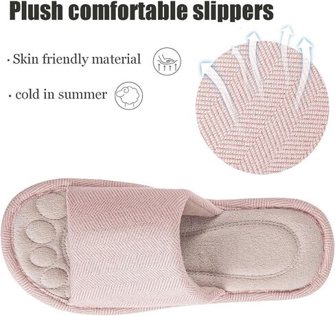 Dokela Womens Open Toe House Slippers Breathable Slip-on Indoor Slippers with Memory Foam Soft Machine Washable Bedroom Home Shoes in Saudi Arabia