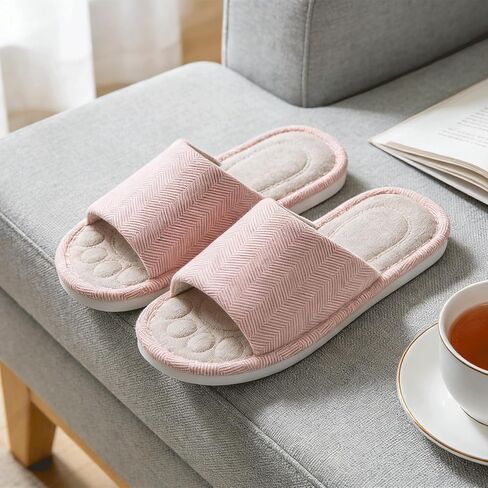 Dokela Womens Open Toe House Slippers Breathable Slip-on Indoor Slippers with Memory Foam Soft Machine Washable Bedroom Home Shoes in Saudi Arabia