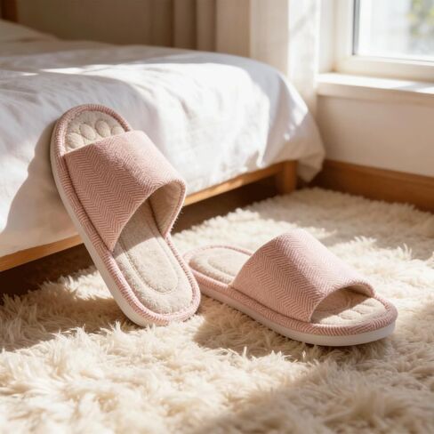 Dokela Womens Open Toe House Slippers Breathable Slip-on Indoor Slippers with Memory Foam Soft Machine Washable Bedroom Home Shoes in Saudi Arabia