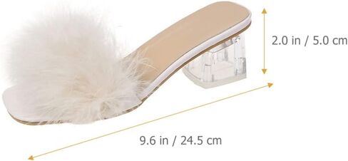 Holibanna Fluffy Heels Women Slippers Lightweight Non-Slip Thick Heel Sandal Shoes for Outdoor Summer Casual Party Work Comfortable Fashionable Footwear in Saudi Arabia