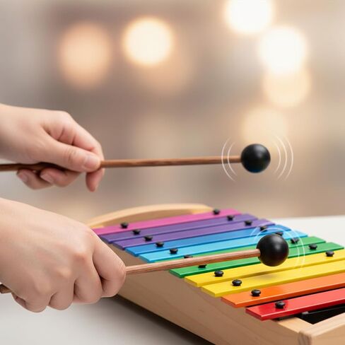 4 Pcs Steel Tongue Drum Mallets, Xylophone Mallet, Glockenspiel Mallets, 5.6 in Rubber Percussion Mallet, Children's Rubber Drumsticks, Wooden Percussion Sticks, Black & White in Saudi Arabia