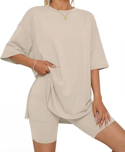 LUBOT Two Piece Set for Women Lounge Set 2026 Summer Outfits Oversized tracksuit Knit Casual Travel Airport Wear in Saudi Arabia