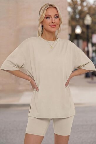 LUBOT Two Piece Set for Women Lounge Set 2026 Summer Outfits Oversized tracksuit Knit Casual Travel Airport Wear in Saudi Arabia
