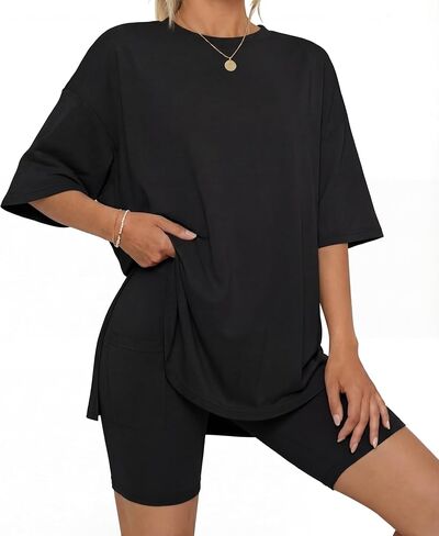 LUBOT Two Piece Set for Women Lounge Set 2026 Summer Outfits Oversized tracksuit Knit Casual Travel Airport Wear in Saudi Arabia