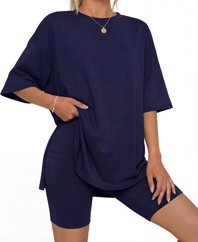 LUBOT Two Piece Set for Women Lounge Set 2026 Summer Outfits Oversized tracksuit Knit Casual Travel Airport Wear in Saudi Arabia