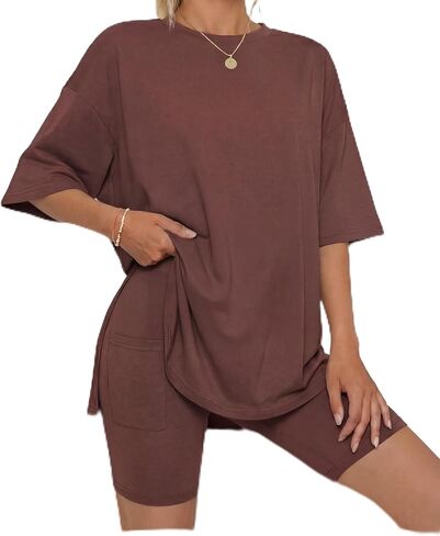 LUBOT Two Piece Set for Women Lounge Set 2026 Summer Outfits Oversized tracksuit Knit Casual Travel Airport Wear in Saudi Arabia