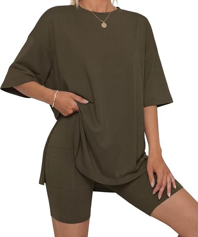 LUBOT Two Piece Set for Women Lounge Set 2026 Summer Outfits Oversized tracksuit Knit Casual Travel Airport Wear in Saudi Arabia