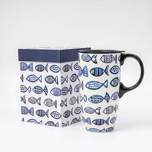 DUSVALLY Ceramic Coffee Cup Coffee Mug for Office and Home, Unique Painted with mug, Flower Mug,17oz.Large Cups,Moon Night in Kuwait