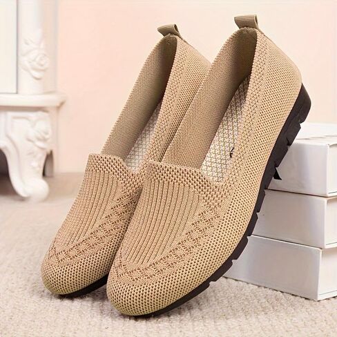 Women Casual Slip On Sneakers, Breathable Mesh Flat Walking Shoes, Lightweight Comfortable Loafers Non Slip Soft Sole Footwear for Summer Daily Outdoor Travel in Kuwait