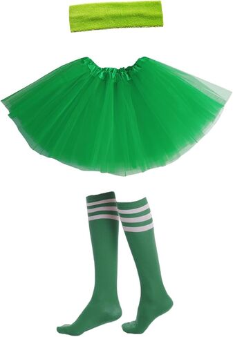 3 Sets Women Tutu Skirt 1980s Costume Accessories 5 Layered Colored Tutus Dress for Women Halloween Party (Tutu with Matching heaband and Socks) in Saudi Arabia