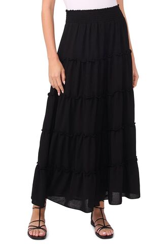 Vince Camuto Women's Tiered Smocked Waist Maxi Skirt in Kuwait