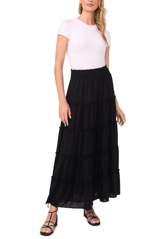 Vince Camuto Women's Tiered Smocked Waist Maxi Skirt in Kuwait