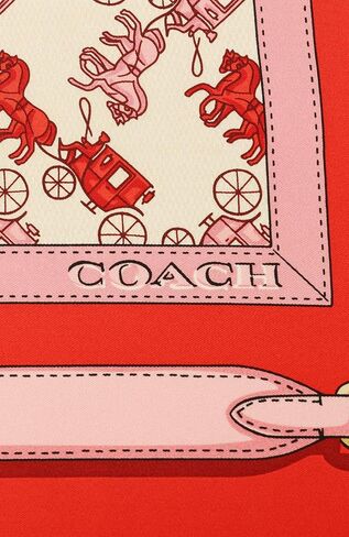 أحزمة حريرية مربعة مطبوعة بأشرطة للحصان والعربة للسيدات من Coach in Kuwait
