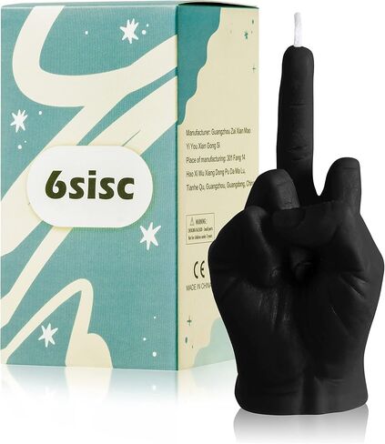 6sisc Middle Finger Scented Candle Black Danish Pastel Room Decor Aesthetic Pine Fragrance Natural Vegan Soy Wax Aromatherapy Candles Hand Gesture Candle for Home Bedroom Decoration Birthday Gift in Saudi Arabia