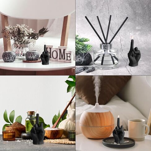 6sisc Middle Finger Scented Candle Black Danish Pastel Room Decor Aesthetic Pine Fragrance Natural Vegan Soy Wax Aromatherapy Candles Hand Gesture Candle for Home Bedroom Decoration Birthday Gift in Saudi Arabia