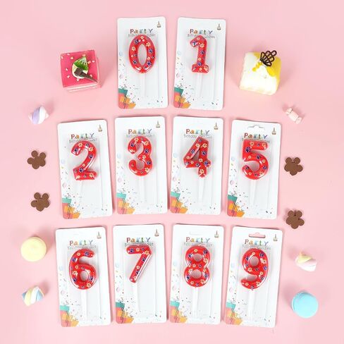 AKURIEEY Dog and Cat Paw Birthday Candles Red Blue and Yellow Numbers 4 Candle Cake Topper Cupcake Decorations for Pet Theme Party Decor Anniversary Celebrations Supplies in Saudi Arabia