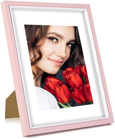 LBECUA 8x10 Picture Frame Set of 4, Pink Picture Frames Display Photo 8x10 without Mat or 5x7 with Mat, Horizontal and Vertical for Wall and Tabletop in Saudi Arabia