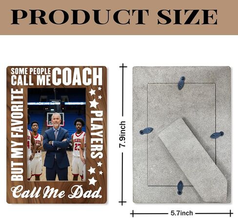Coach Dad Gifts, Coach Picture Frame, Father's Day, Birthday, Christmas Gifts, Rustic My Favorite Players Call Me Dad Wood Picture Frame, Holds 4x6 Inch Photo, Home And Office Table Decor in Saudi Arabia
