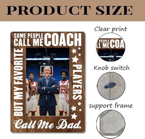 Coach Dad Gifts, Coach Picture Frame, Father's Day, Birthday, Christmas Gifts, Rustic My Favorite Players Call Me Dad Wood Picture Frame, Holds 4x6 Inch Photo, Home And Office Table Decor in Saudi Arabia