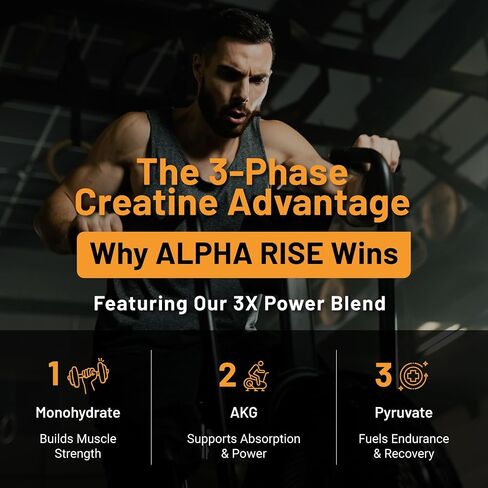 Creatine Pills for Men | 90 Tablets | High Dose 5g Daily | 3X Power Blend - Monohydrate, AKG & Pyruvate | No Powder | Non-GMO in Saudi Arabia