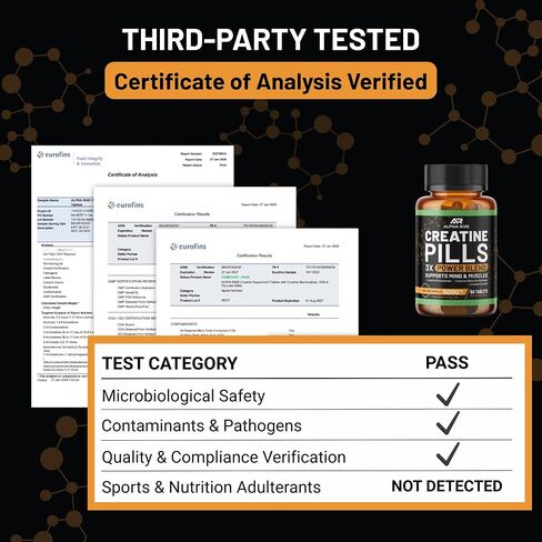 Creatine Pills for Men | 90 Tablets | High Dose 5g Daily | 3X Power Blend - Monohydrate, AKG & Pyruvate | No Powder | Non-GMO in Saudi Arabia