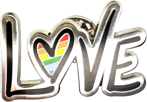 ROSTIVO Metal Enamel LOVE Pin – Rainbow Heart Brooch for Backpacks, Jackets, Gifts & Daily Wear in Saudi Arabia