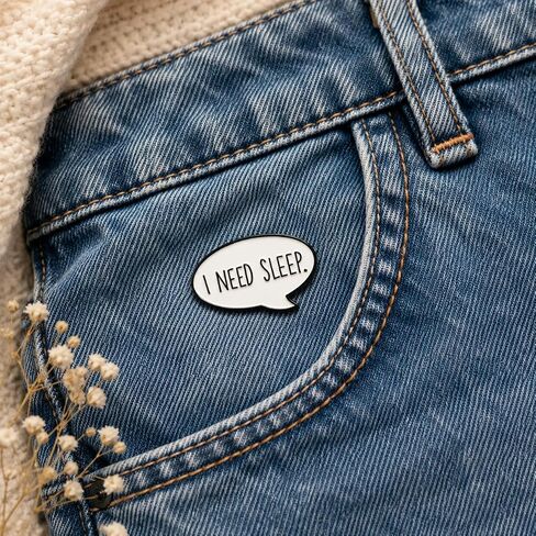 Funny Pin - Enamel Speech Bubble Pins Brooch with "I Need Sleep" for Backpacks, Jackets, Hats. Humorous Quote Brooches Gift for Coworkers, Friends, Family, Students, Teenagers, Girls in Saudi Arabia