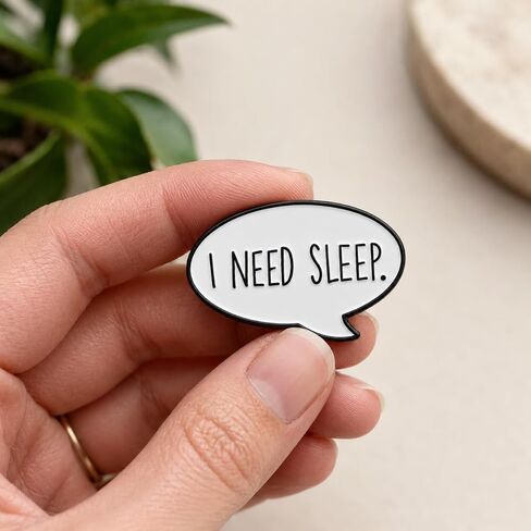 Funny Pin - Enamel Speech Bubble Pins Brooch with "I Need Sleep" for Backpacks, Jackets, Hats. Humorous Quote Brooches Gift for Coworkers, Friends, Family, Students, Teenagers, Girls in Saudi Arabia