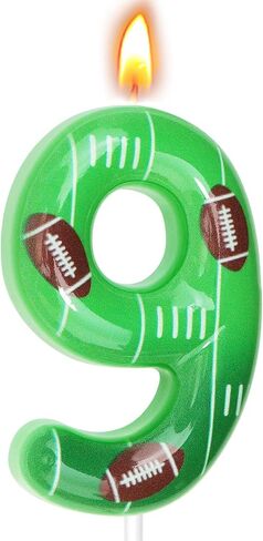 Football Birthday Candles, Football Party Decoration Supplies, Birthday Number Candles for Cake Topper (Green, Number 5) in Saudi Arabia