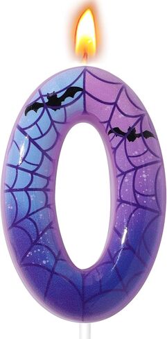Spider Theme Birthday Candles, Number Candles for Birthday Party Cake Decoration Supplies (Purple, Number 4) in Saudi Arabia